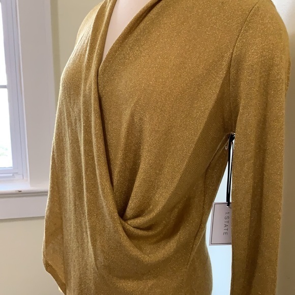 1. State gold/sparkle holiday blouse Medium - Picture 3 of 6